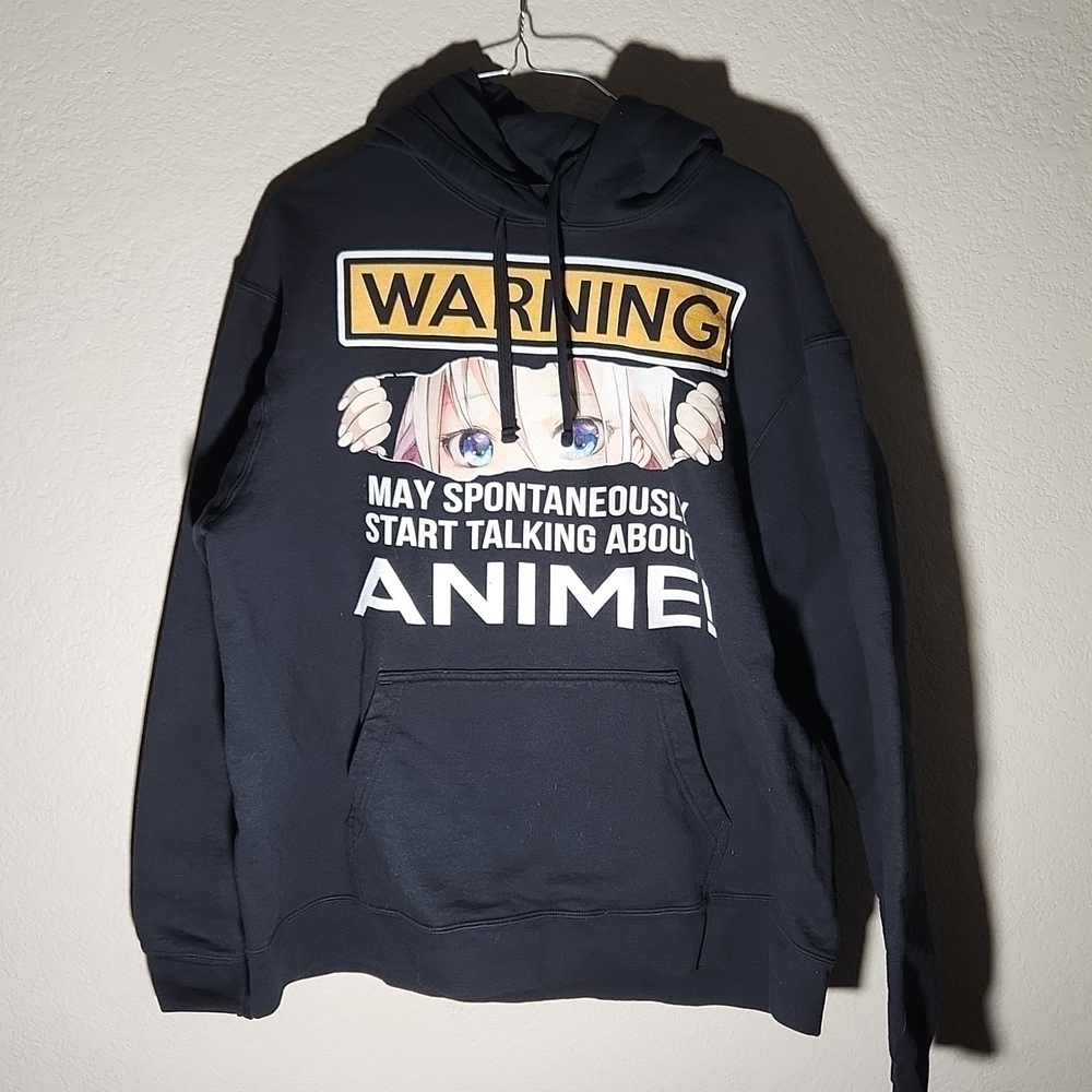 Anime Shirt Womens Size XL Hoodie Unisex Sweatshirt Black